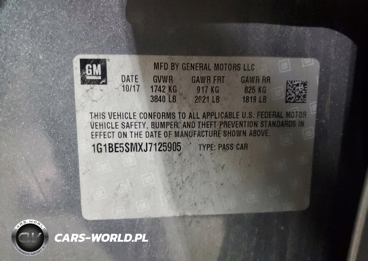2018 Chevrolet Cruze Lt VIN:1G1BE5SMXJ7125905 - 12