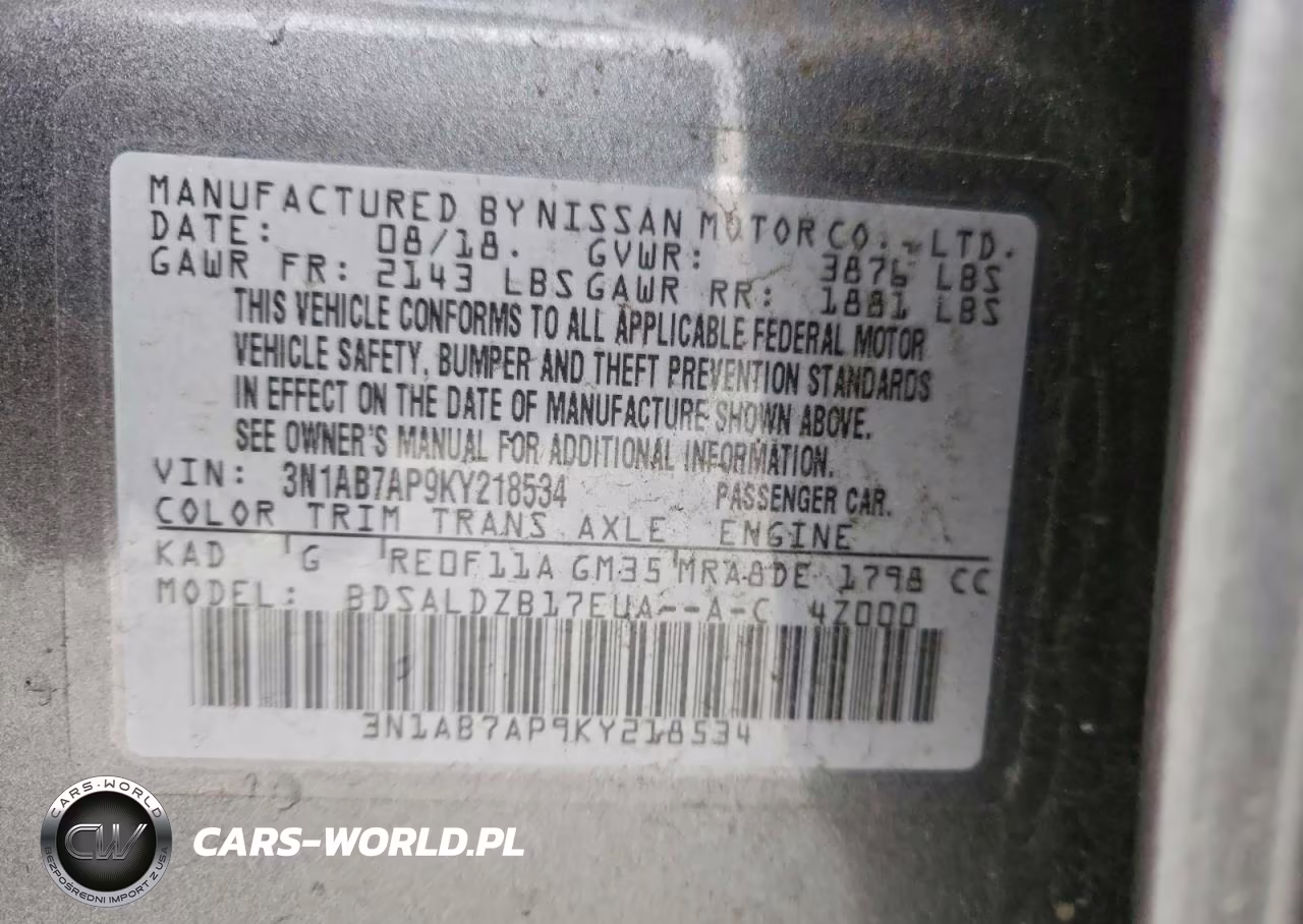 2019 Nissan Sentra S VIN:3N1AB7AP9KY218534 - 12