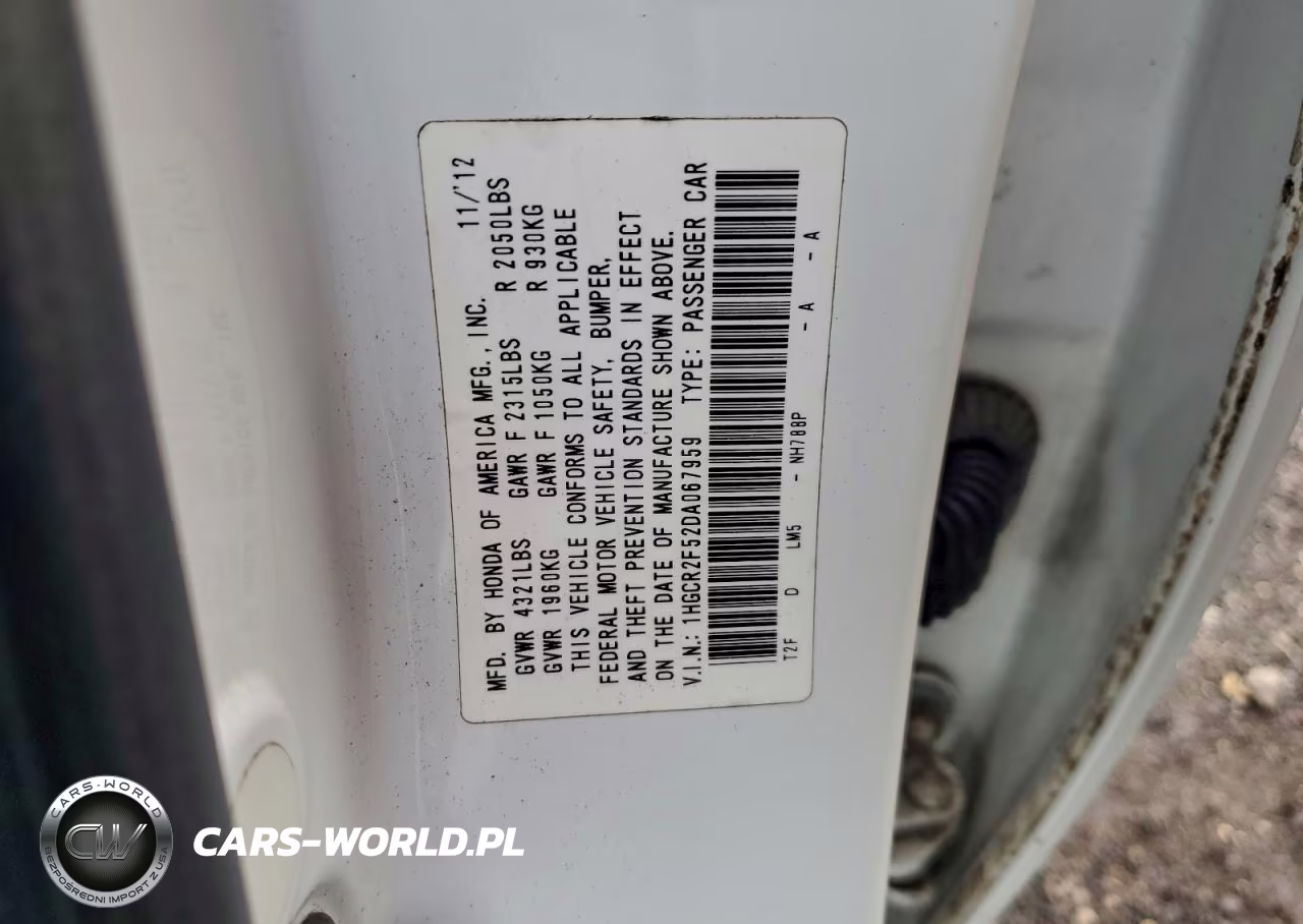 2013 Honda Accord Sport VIN:1HGCR2F52DA067959 - 12