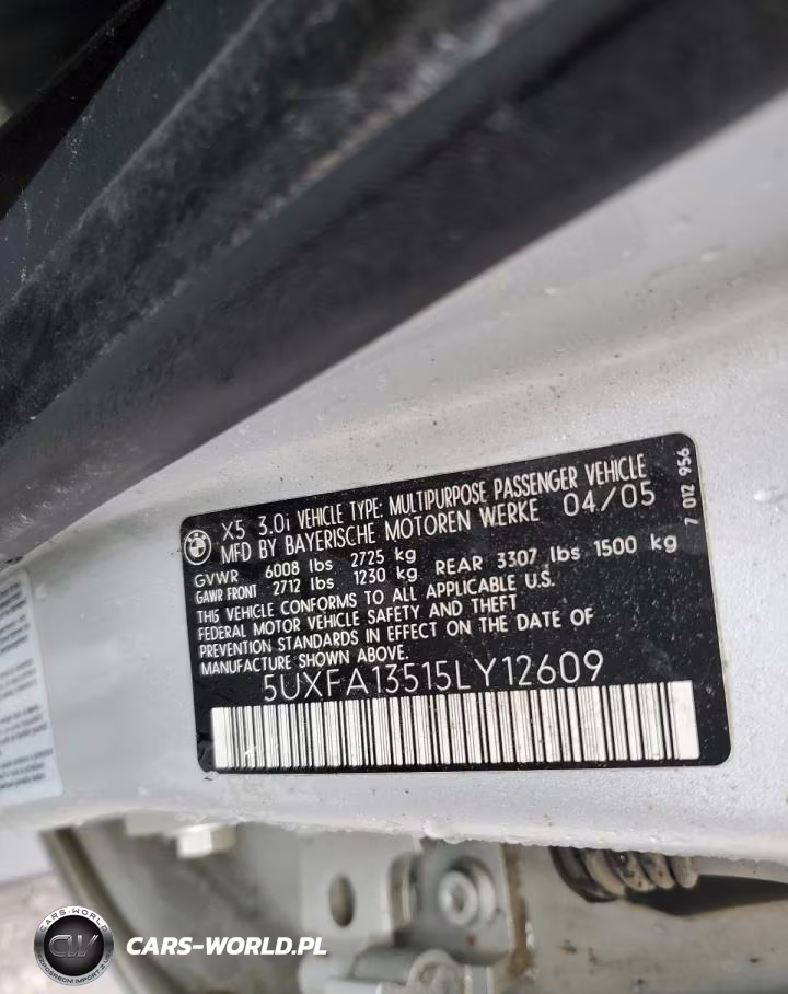 2005 BMW X5 3.0I VIN:5UXFA13515LY12609 - 14