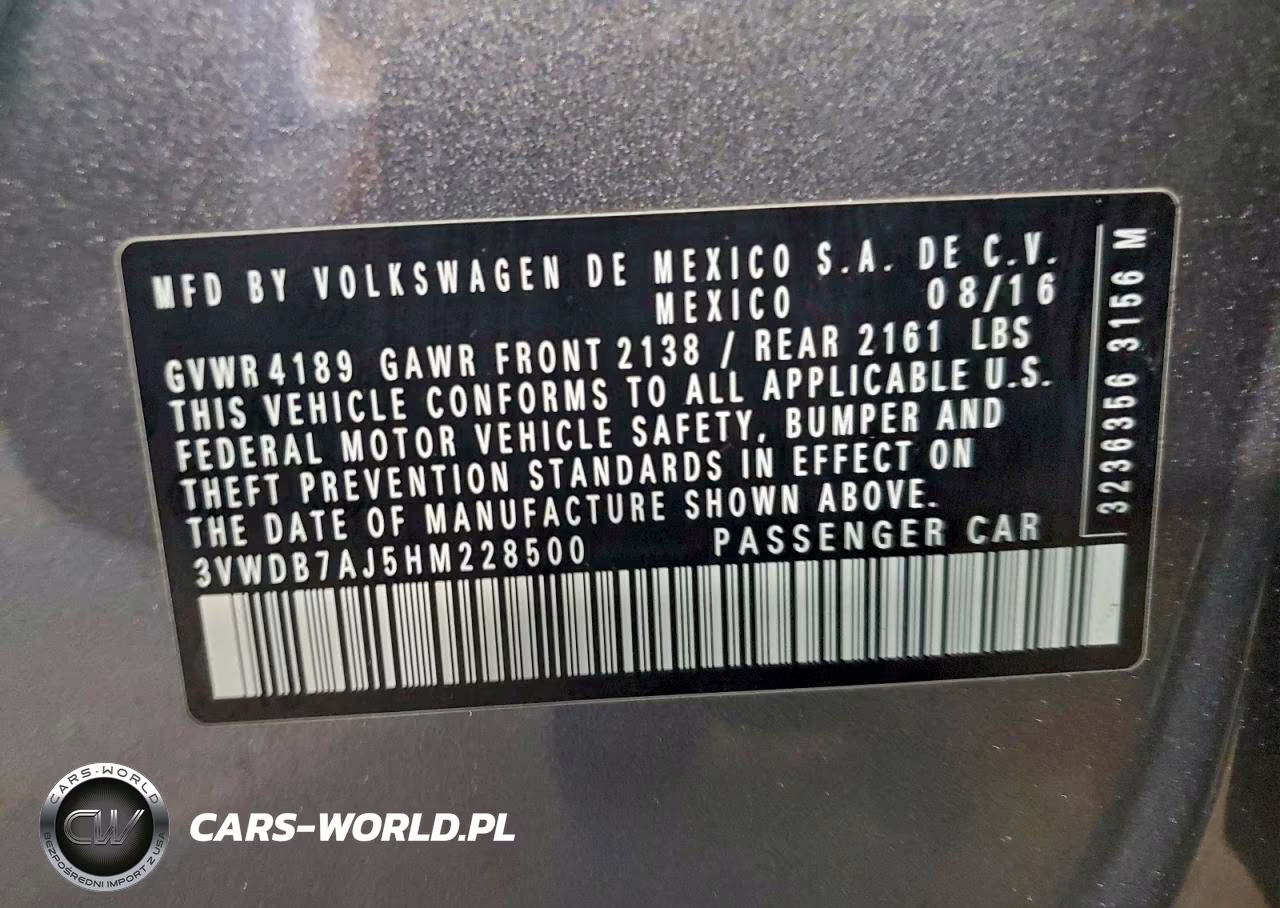 2017 Volkswagen Jetta Se VIN:3VWDB7AJ5HM228500 - 12