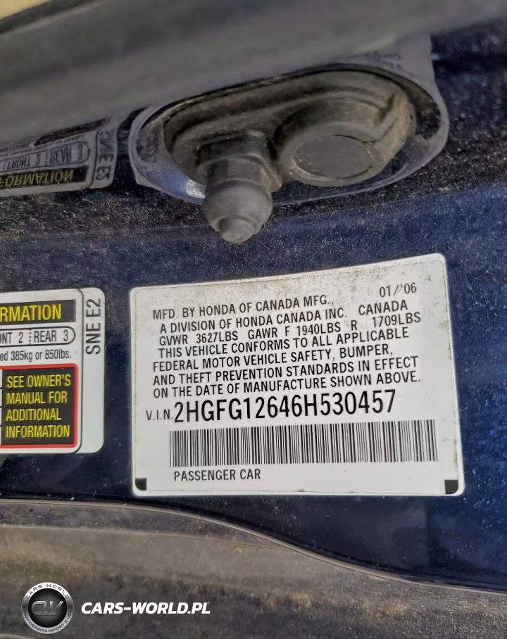 2006 Honda Civic Lx VIN:2HGFG12646H530457 - 12