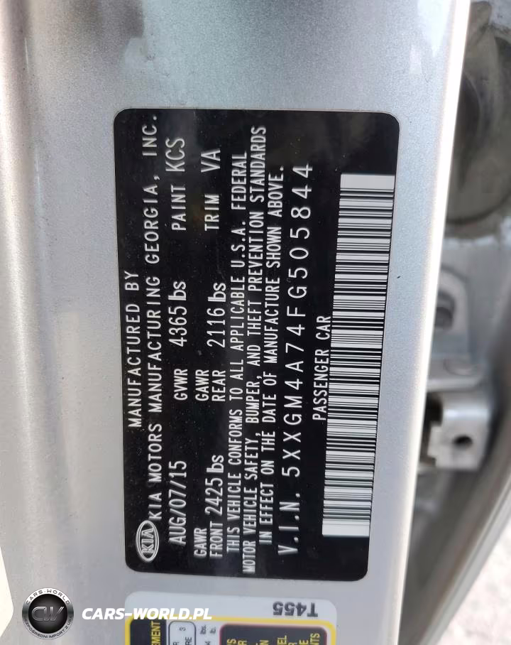2015 Kia Optima Lx VIN:5XXGM4A74FG505844 - 12