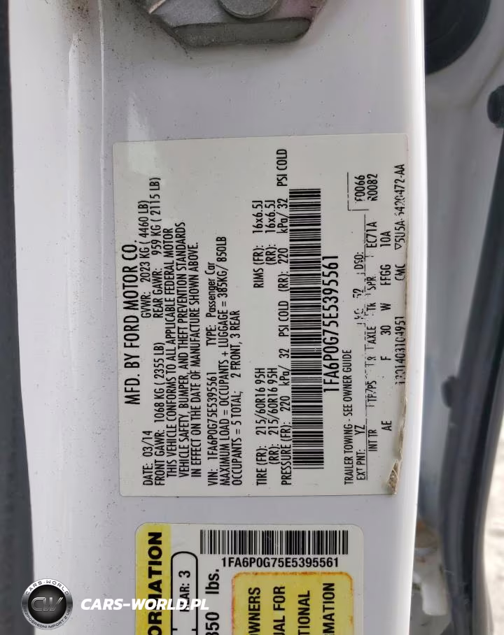 2014 Ford Fusion S VIN:1FA6P0G75E5395561 - 12