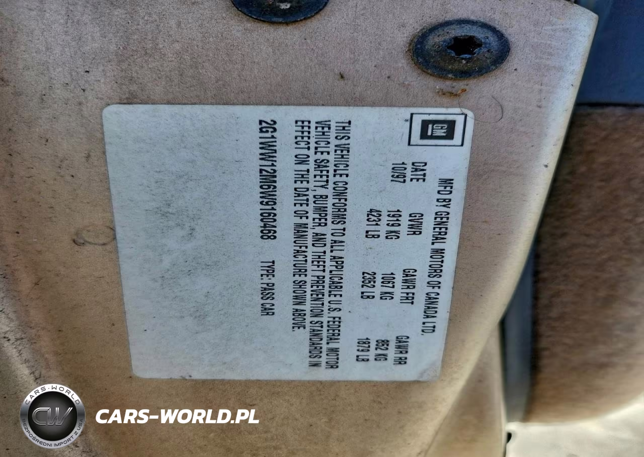 1998 Chevrolet Monte Carlo Ls VIN:2G1WW12M6W9160468 - 13