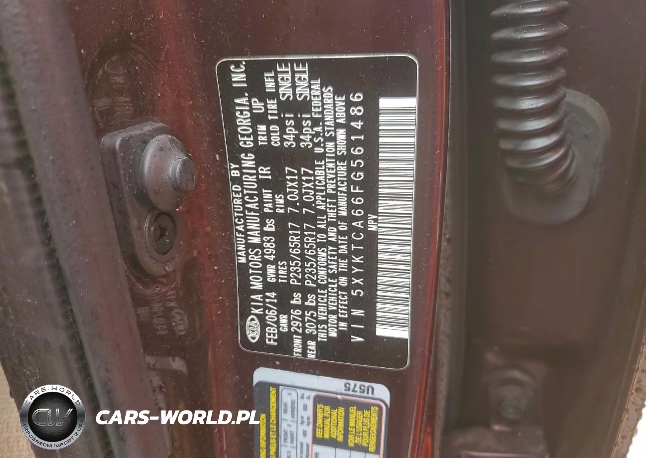 2015 Kia Sorento Lx VIN:5XYKTCA66FG561486 - 14