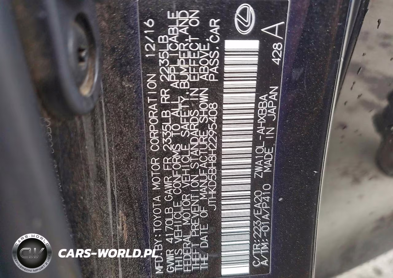 2017 Lexus Ct 200H VIN:JTHKD5BH8H2295408 - 12