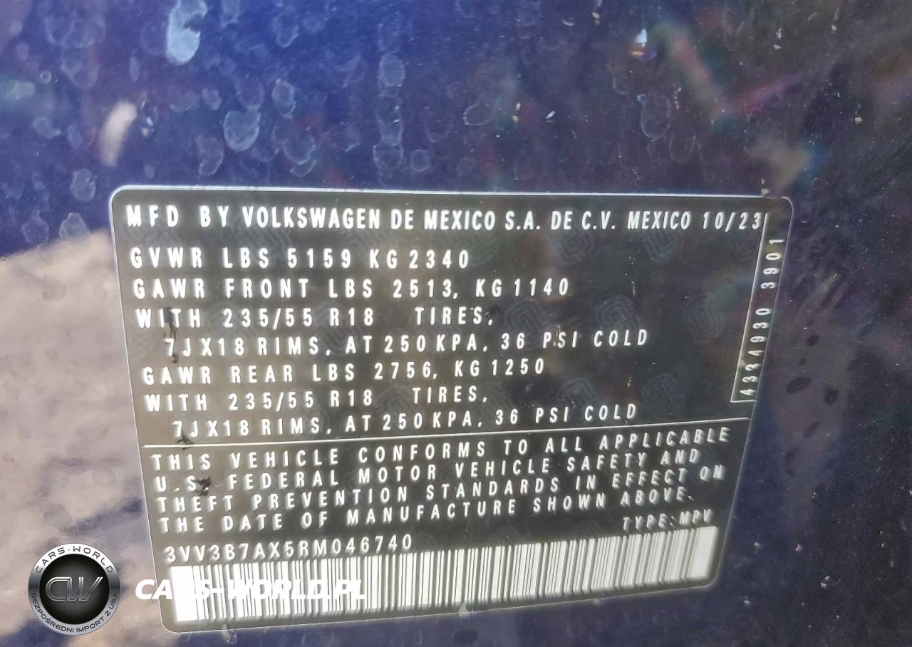 2024 Volkswagen Tiguan VIN:3VV3B7AX5RM046740 - 13