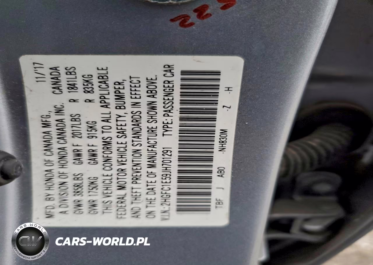 2018 Honda Civic Si VIN:2HGFC1E59JH701291 - 12