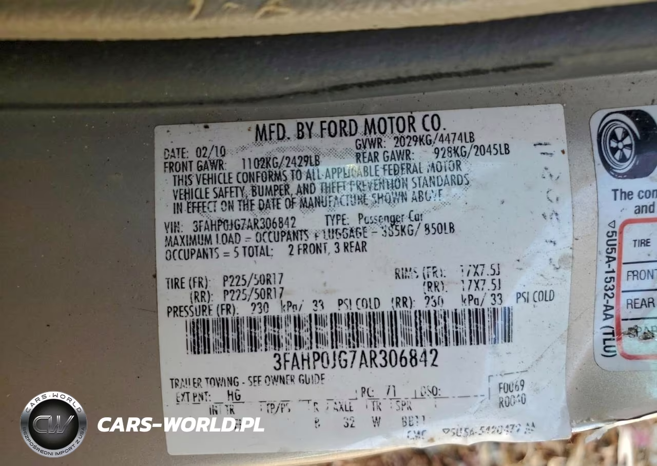 2010 Ford Fusion Sel VIN:3FAHP0JG7AR306842 - 12