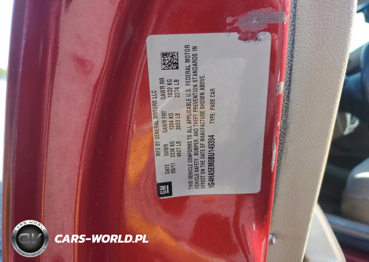 2011 Buick Lucerne Cx VIN:1G4HA5EM0BU149394 - 12