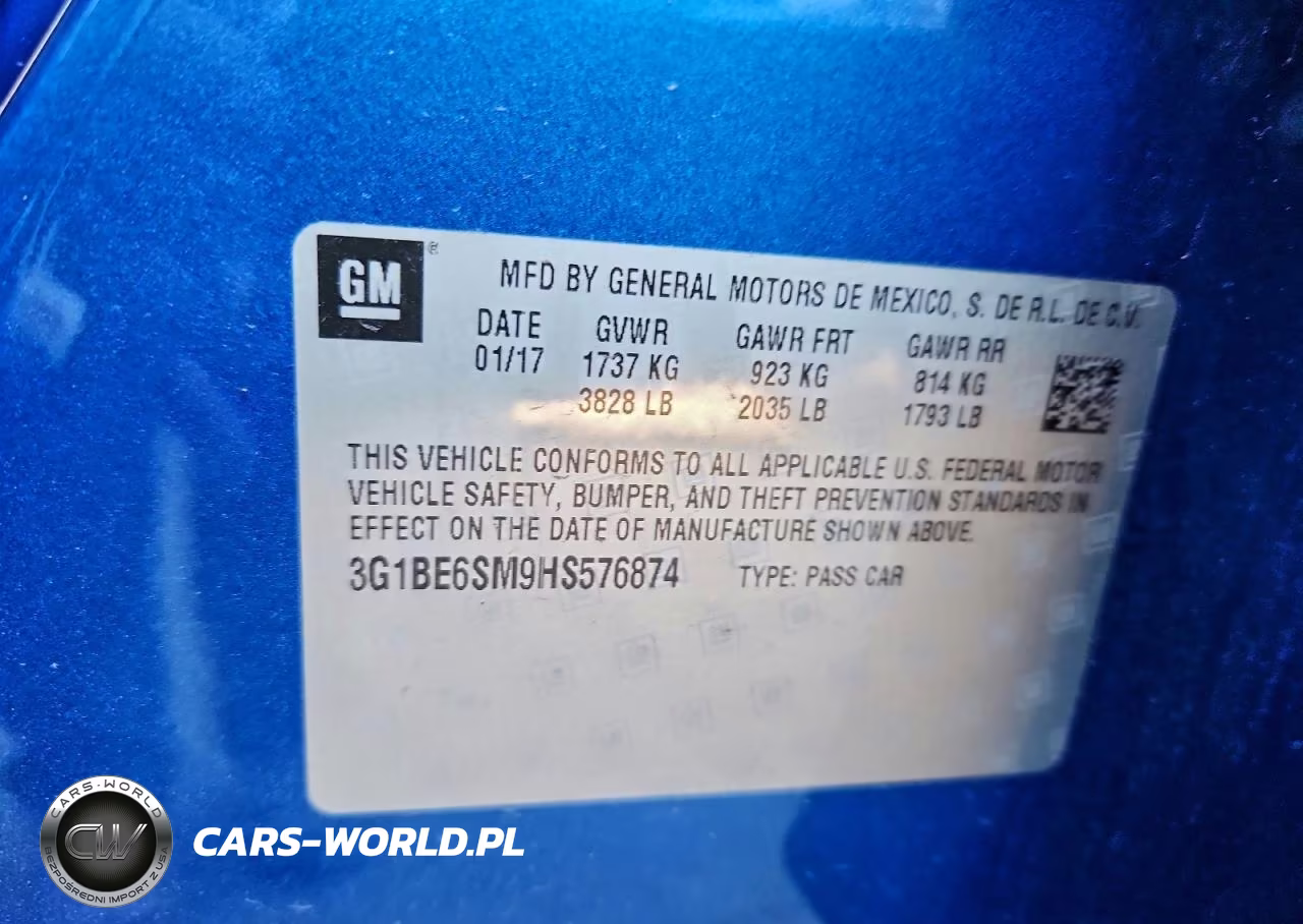 2017 Chevrolet Cruze Lt VIN:3G1BE6SM9HS576874 - 12