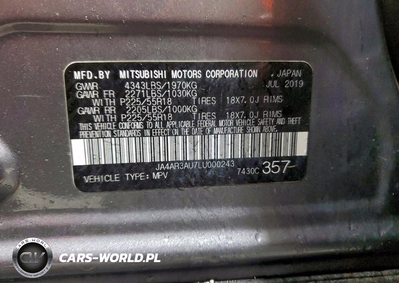 2020 Mitsubishi Outlander Sport Es VIN:JA4AR3AU7LU000243 - 13