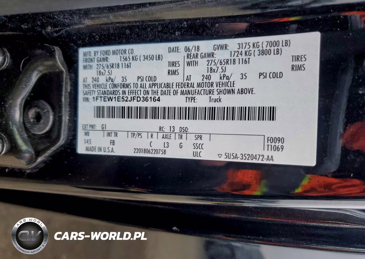 2018 Ford F150 Supercrew VIN:1FTEW1E52JFD36164 - 12