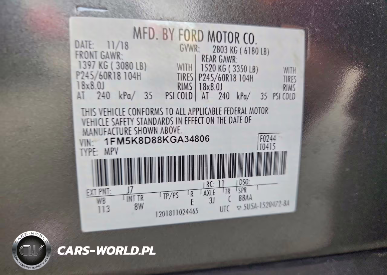2019 Ford Explorer Xlt VIN:1FM5K8D88KGA34806 - 13