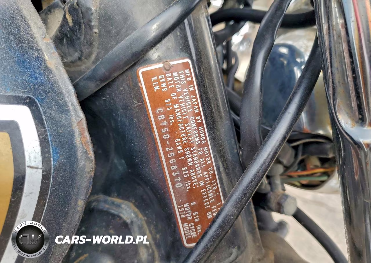 1976 Honda Cb750K VIN:CB750E2457865 - 9