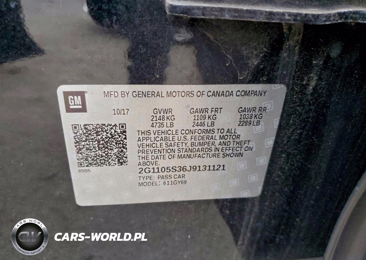 2018 Chev Impala VIN:2G1105S36J9131121 - 12