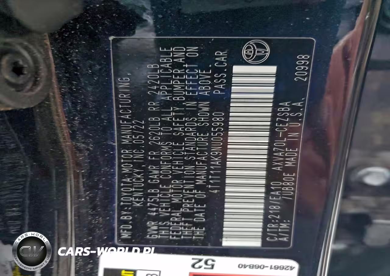 2022 Toyota Camry Se VIN:4T1T11AK9NU055980 - 12