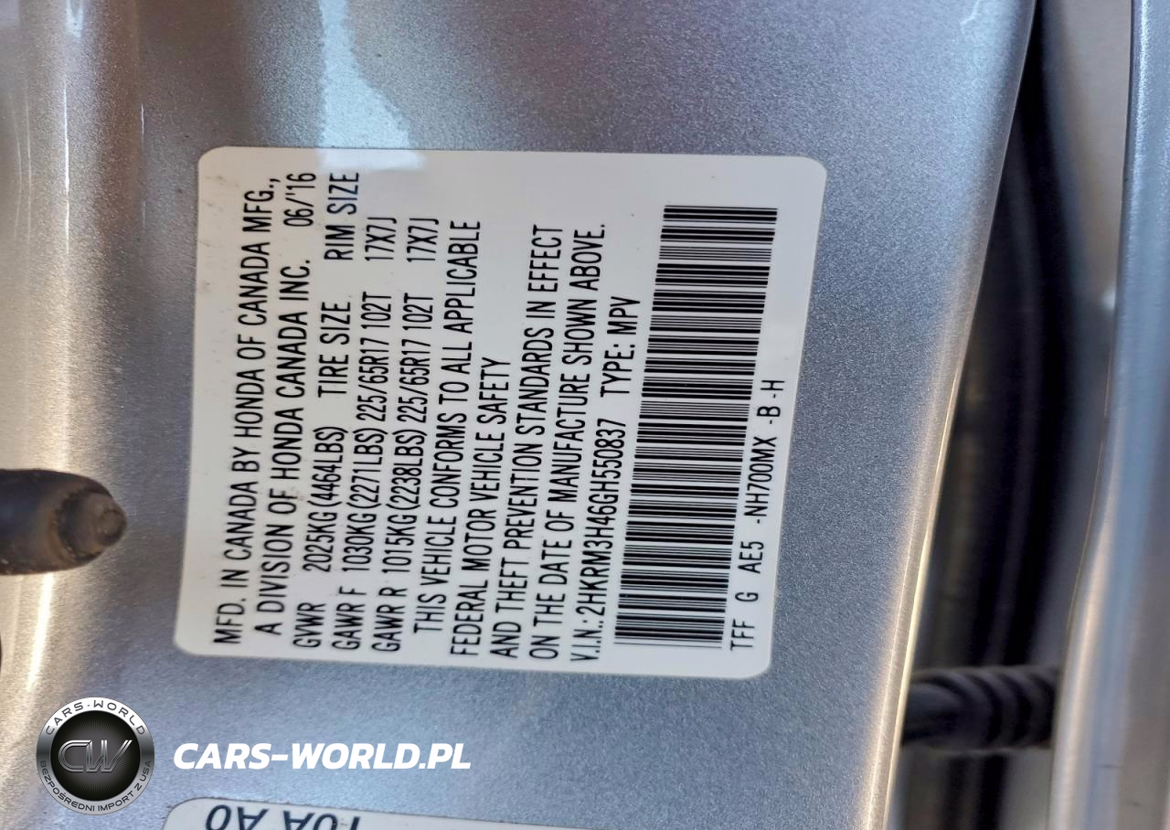 2016 Honda Cr-V Se VIN:2HKRM3H46GH550837 - 12