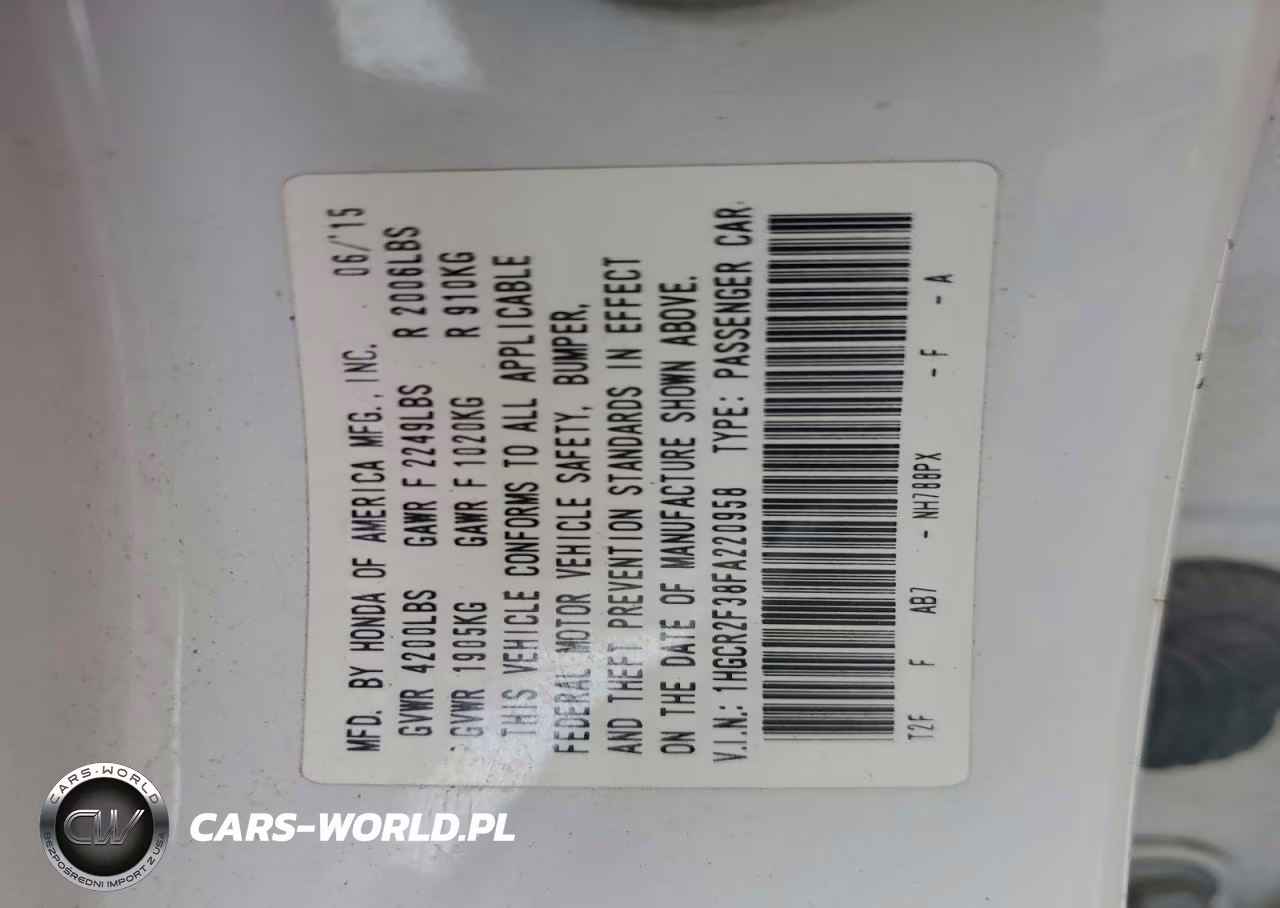 2015 Honda Accord Lx VIN:1HGCR2F38FA220958 - 12