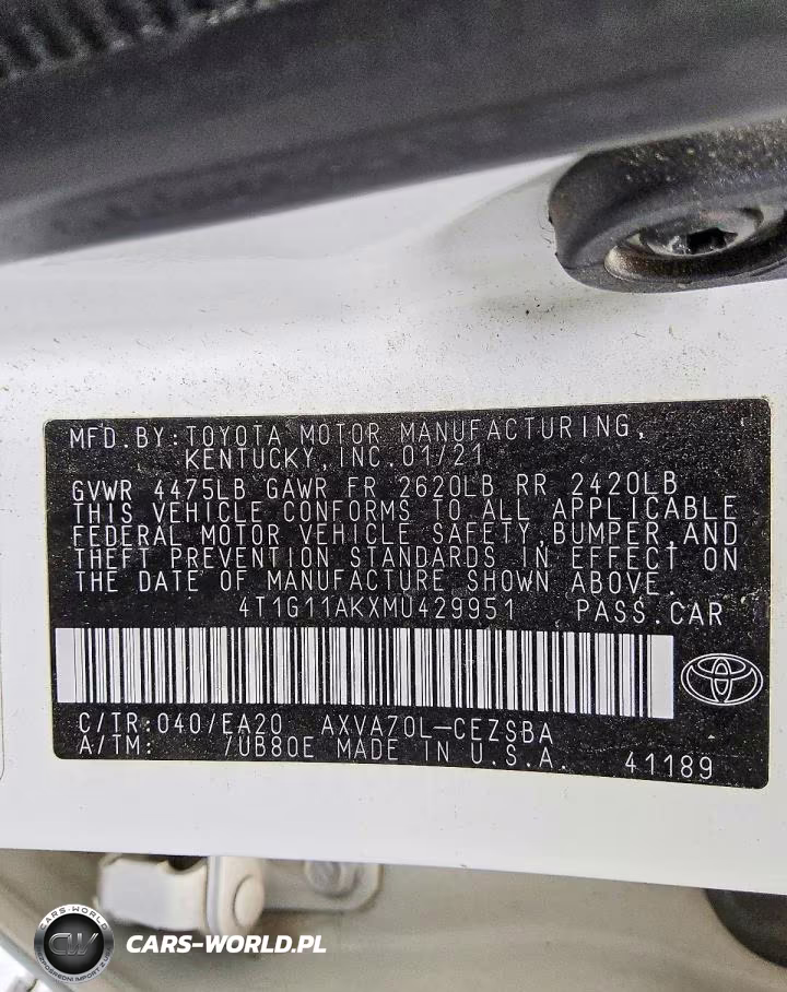 2021 Toyota Camry Se VIN:4T1G11AKXMU429951 - 12