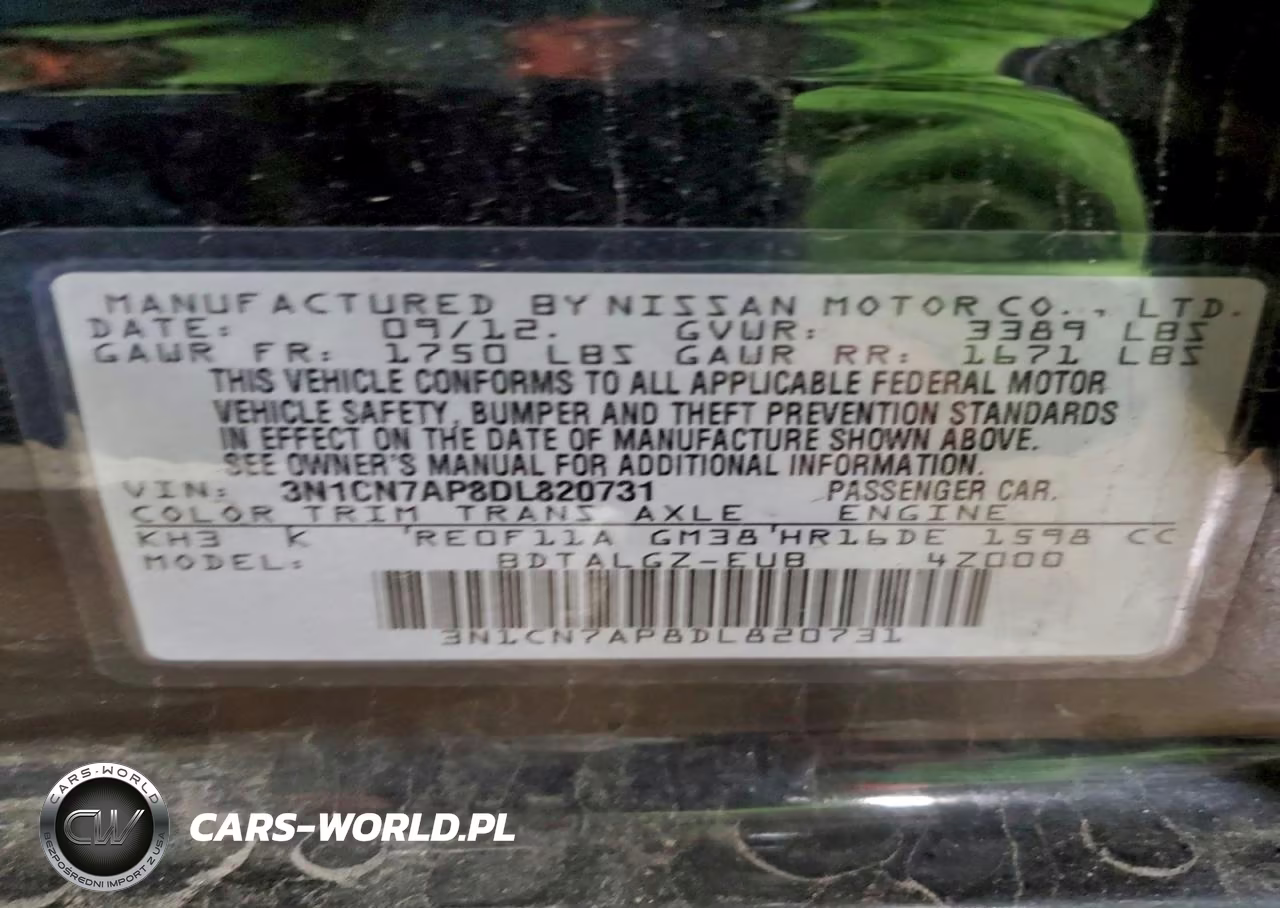 2013 Nissan Versa 1.6 S VIN:3N1CN7AP8DL820731 - 13