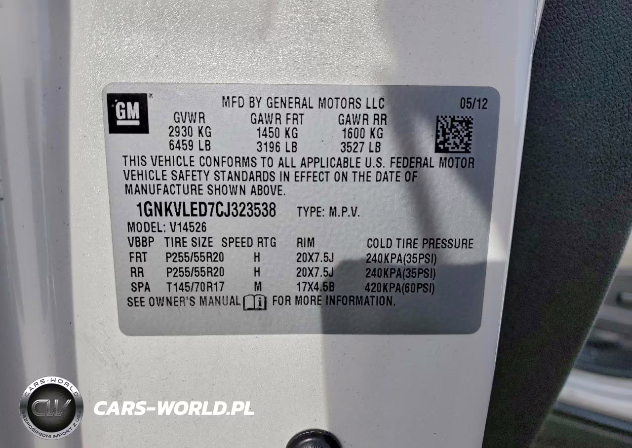 2012 Chevrolet Traverse Ltz VIN:1GNKVLED7CJ323538 - 13
