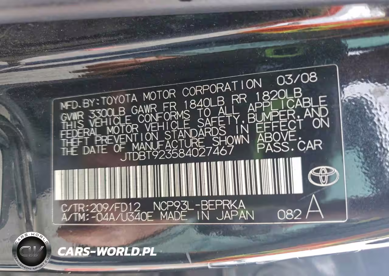 2008 Toyota Yaris VIN:JTDBT923584027467 - 13