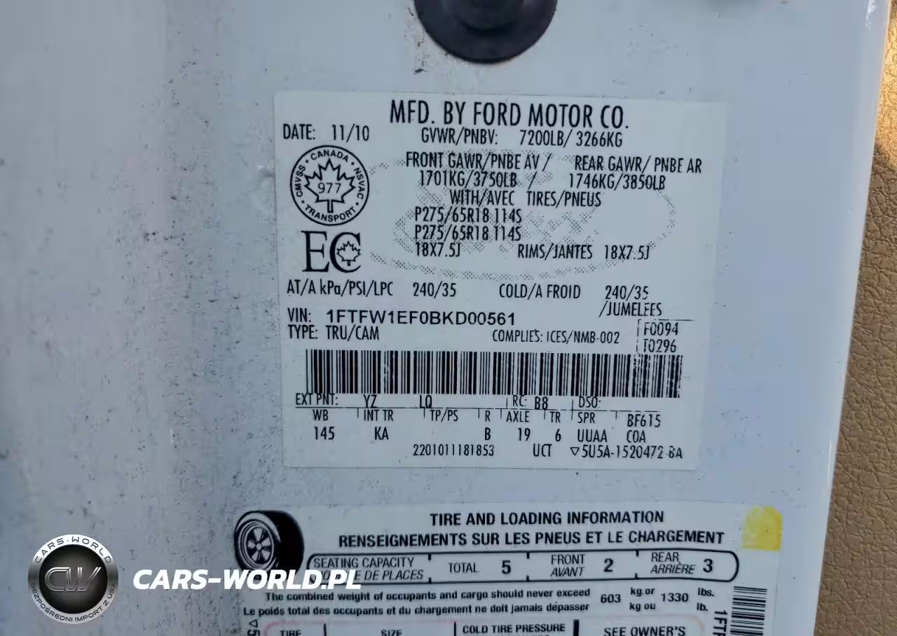 2011 Ford F150 Supercrew VIN:1FTFW1EF0BKD00561 - 12