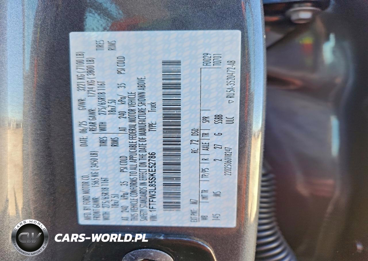2025 Ford F150 Xlt VIN:1FTFW3L85SKE52786 - 12