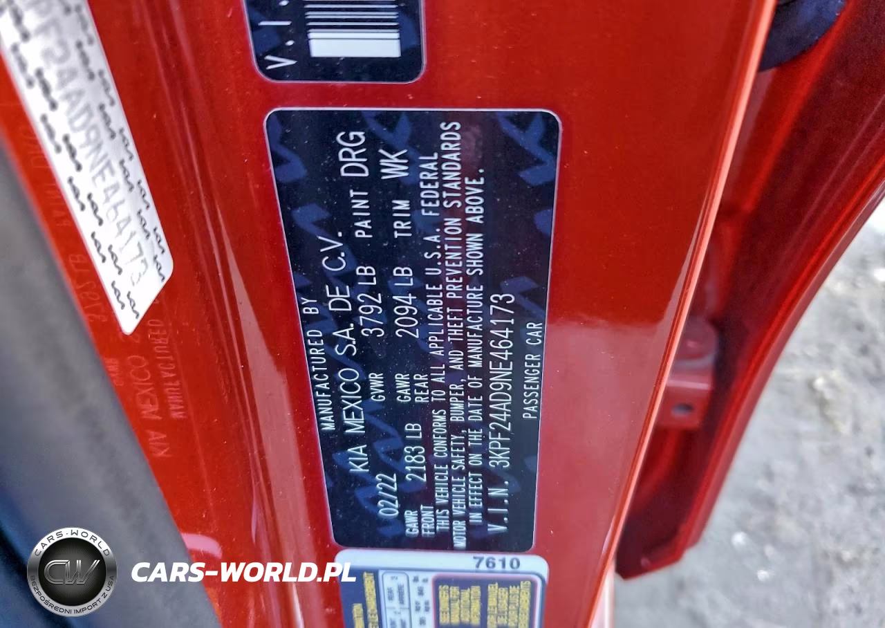 2022 Kia Forte Fe VIN:3KPF24AD9NE464173 - 12
