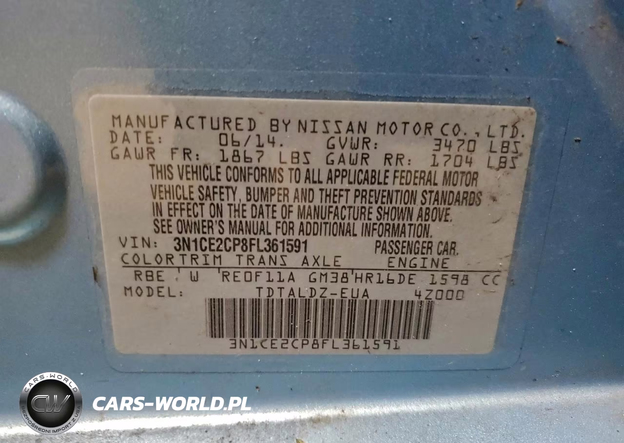 2015 Nissan Versa Note Sv VIN:3N1CE2CP8FL361591 - 13