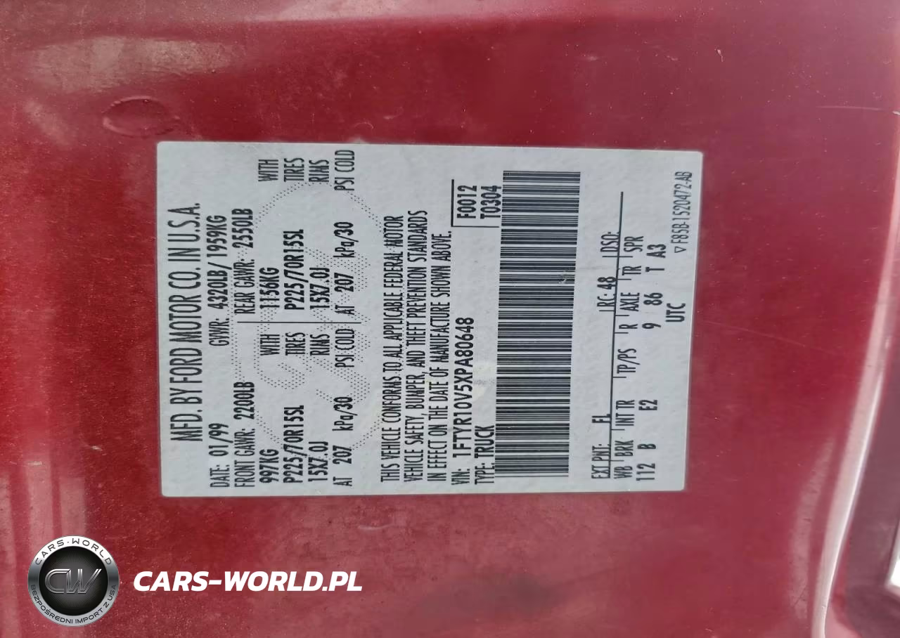 1999 Ford Ranger VIN:1FTYR10V5XPA80648 - 12