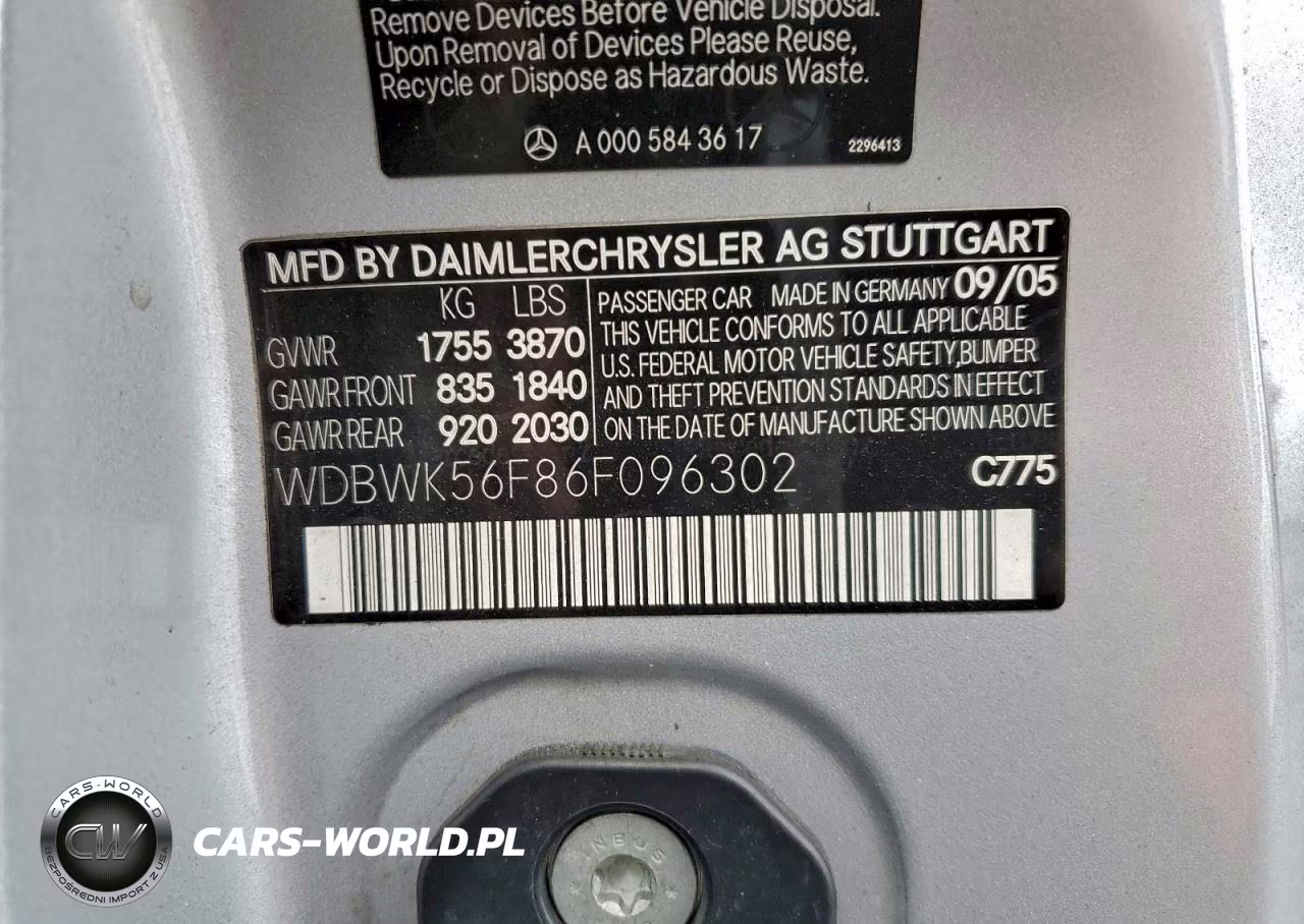 2006 Mercedes-Benz Slk 350 VIN:WDBWK56F86F096302 - 13