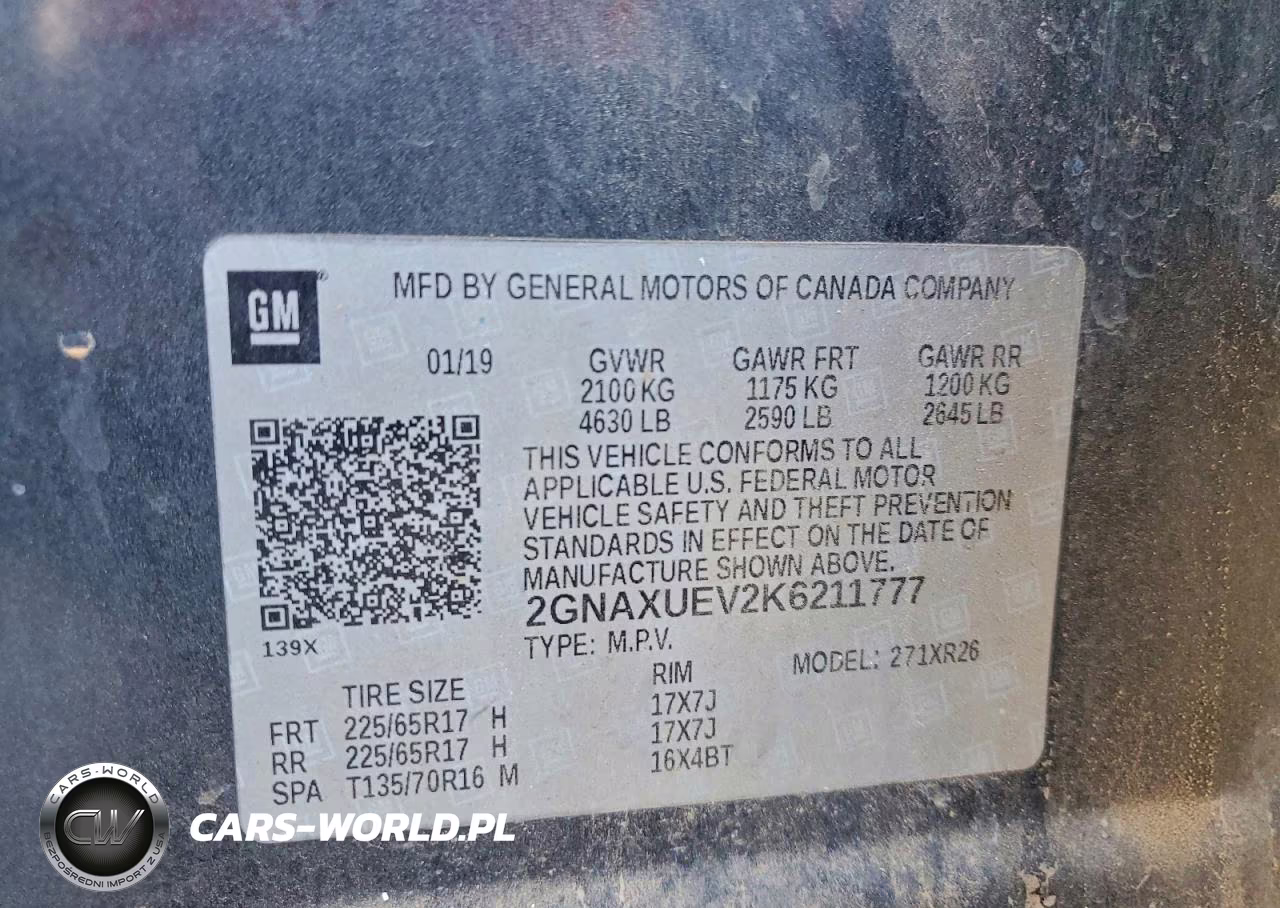 2019 Chevrolet Equinox Lt VIN:2GNAXUEV2K6211777 - 13
