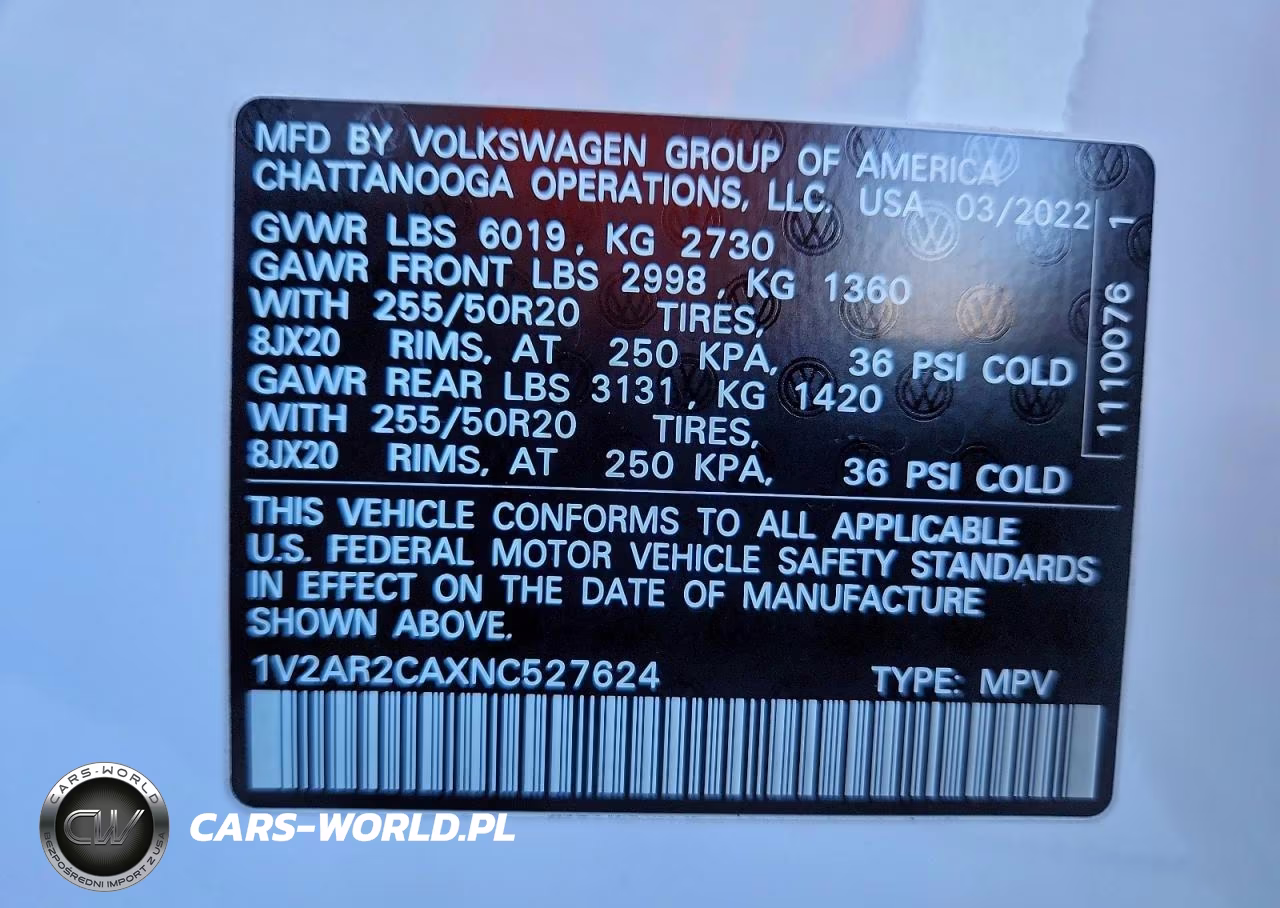 2022 Volkswagen Atlas Sel R-Line VIN:1V2AR2CAXNC527624 - 13