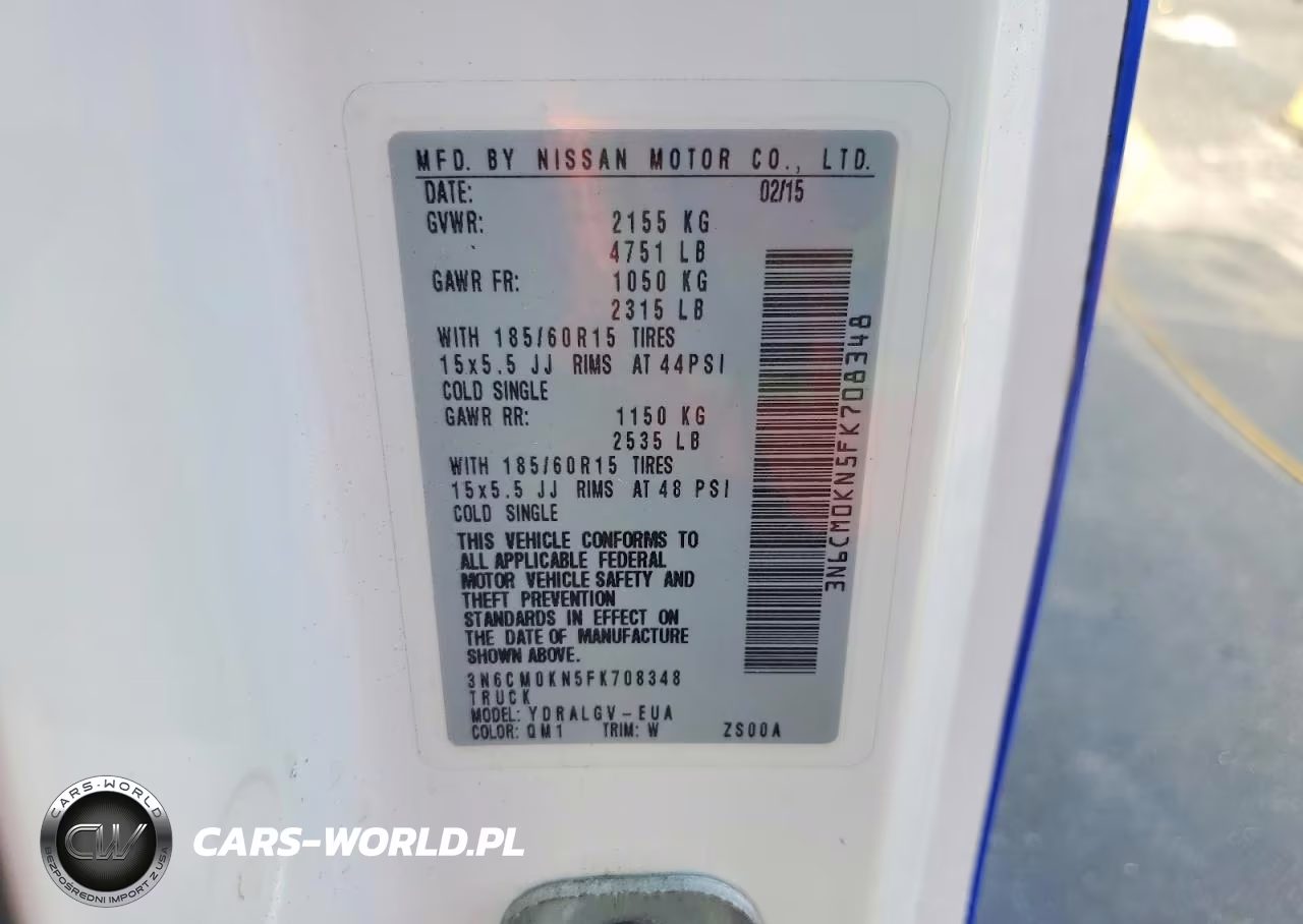 2015 Nissan Nv200 Utility - Service Van VIN:3N6CM0KN5FK708348 - 14