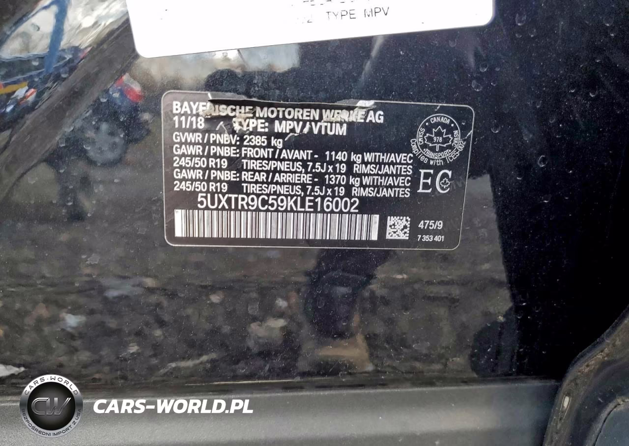 2019 BMW X3 xDrive30I VIN:5UXTR9C59KLE16002 - 13