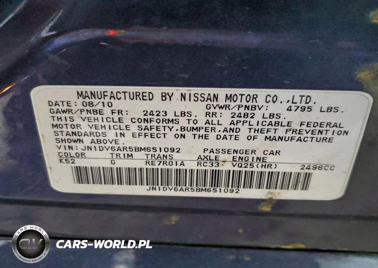 2011 Infiniti G25 VIN:JN1DV6AR5BM651092 - 12