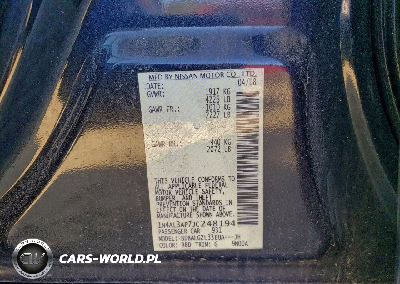2018 Nissan Altima 2.5 VIN:1N4AL3AP7JC248194 - 12