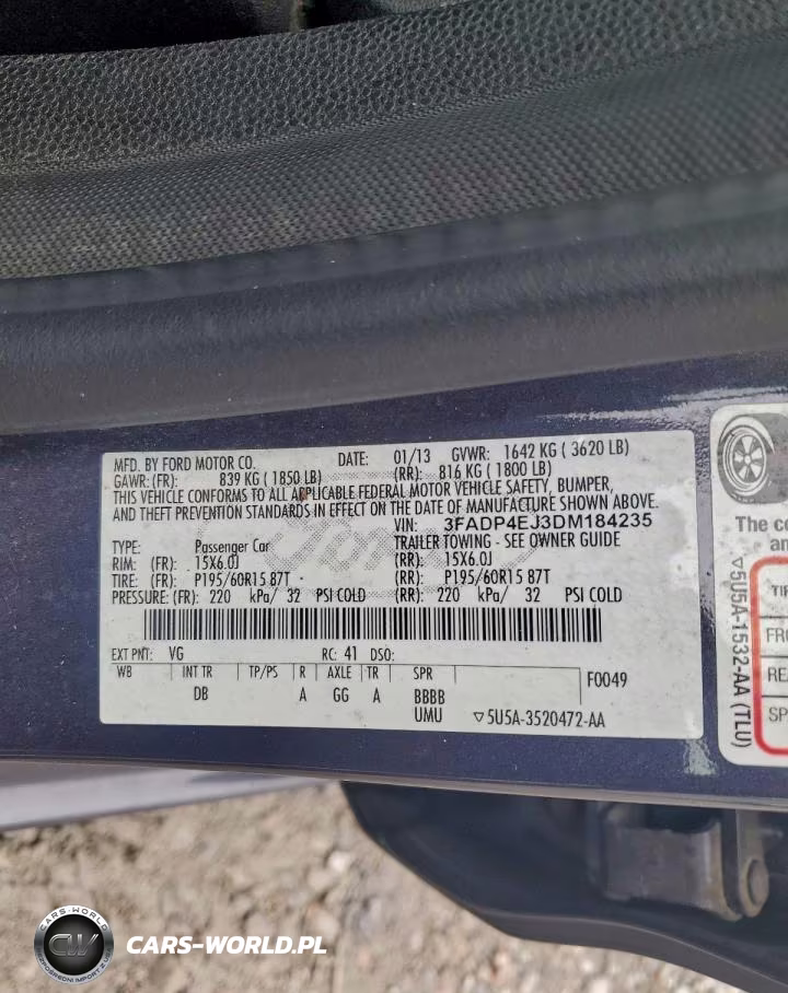 2013 Ford Fiesta Tit VIN:3FADP4EJ3DM184235 - 12