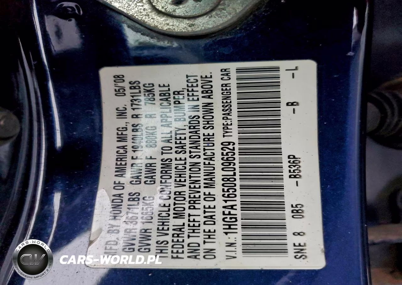 2008 Honda Civic Lx VIN:1HGFA16508L096529 - 12
