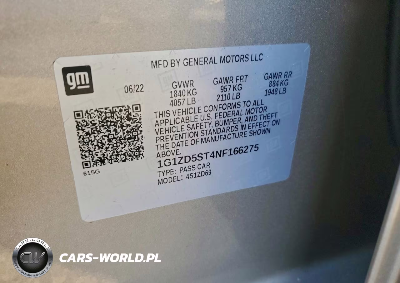 2022 Chevrolet Malibu Lt VIN:1G1ZD5ST4NF166275 - 12