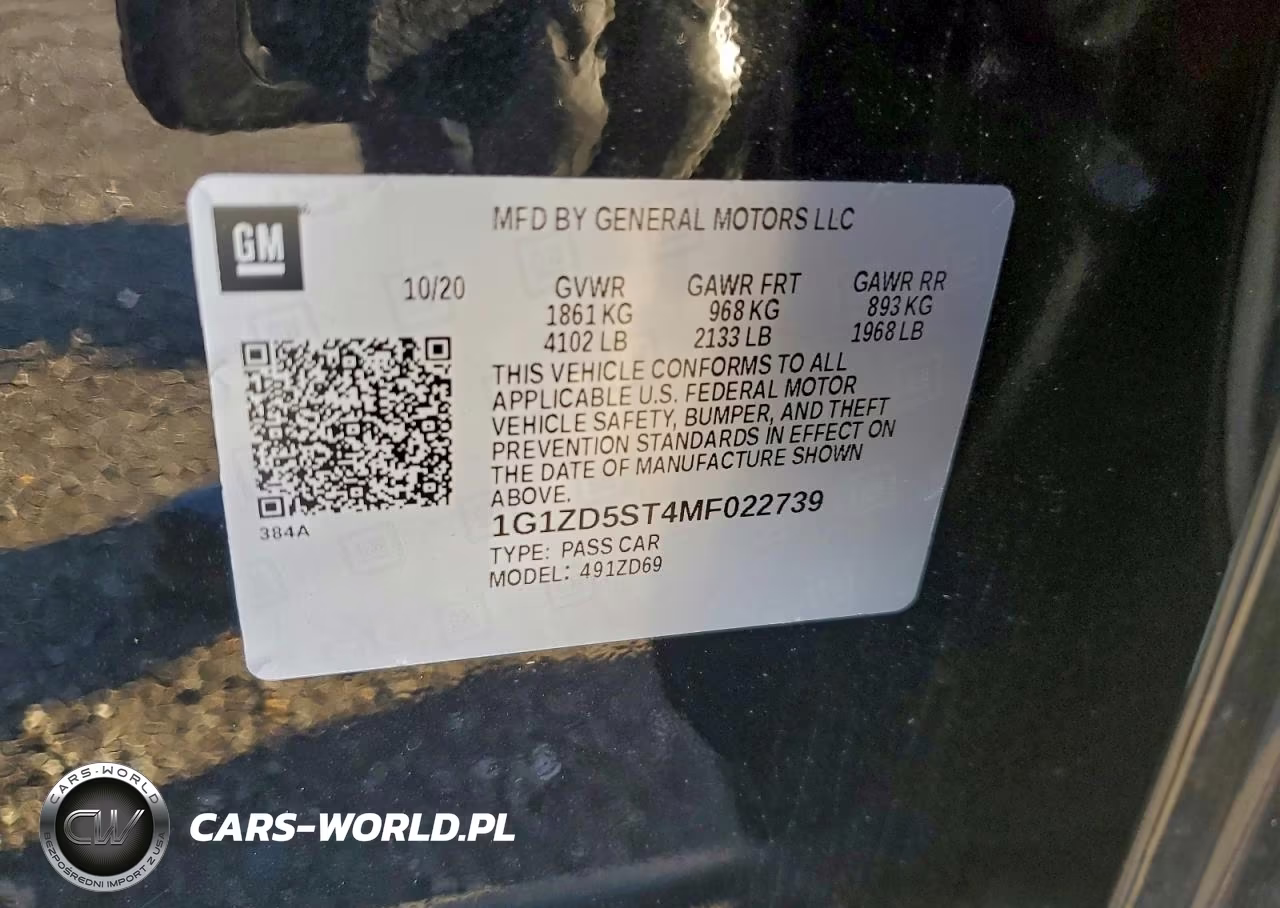 2021 Chevrolet Malibu Lt VIN:1G1ZD5ST4MF022739 - 12