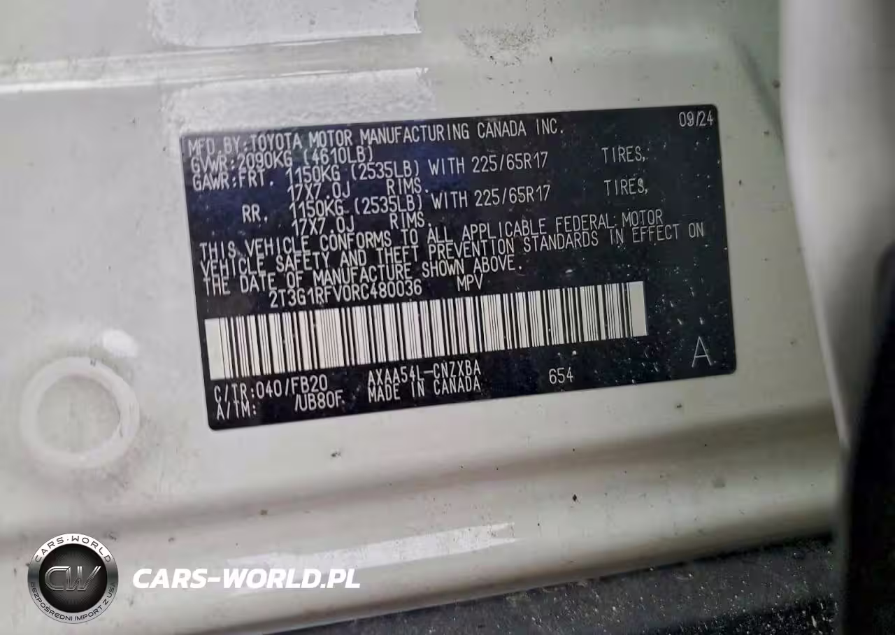 2024 Toyota Rav4 Le VIN:2T3G1RFV0RC480036 - 13