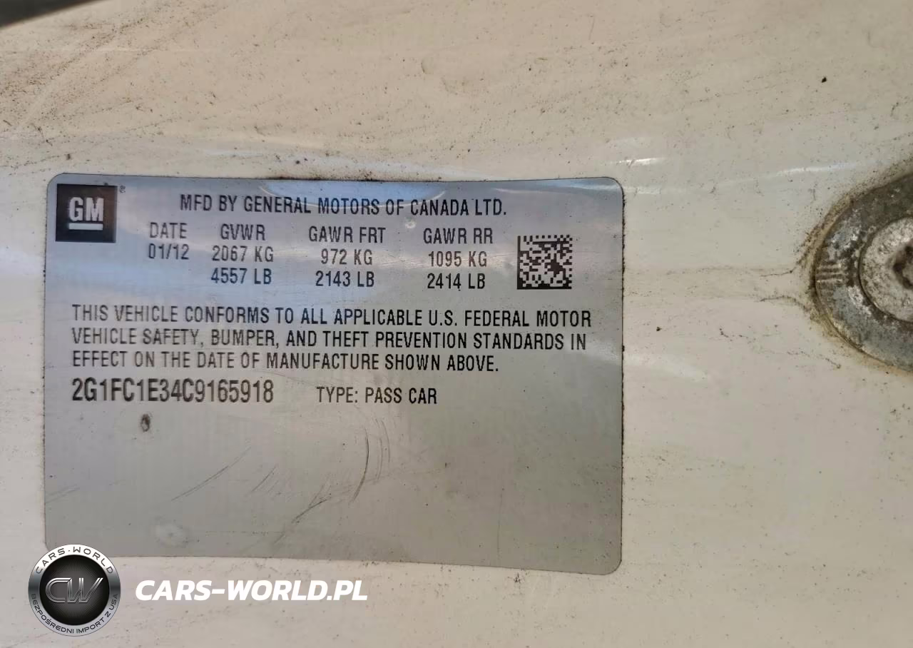 2012 Chevrolet Camaro Lt VIN:2G1FC1E34C9165918 - 12