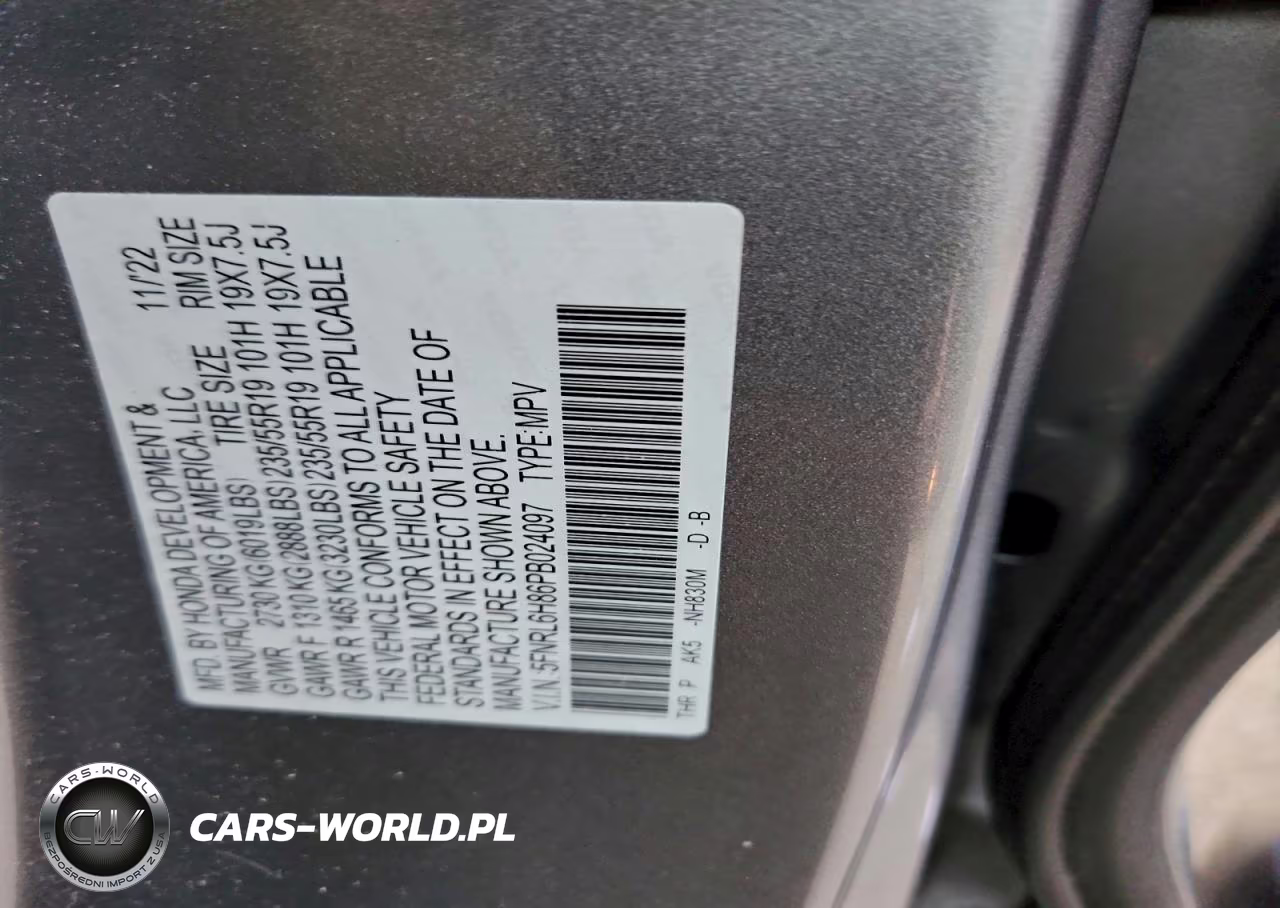 2023 Honda Odyssey Touring VIN:5FNRL6H86PB024097 - 14