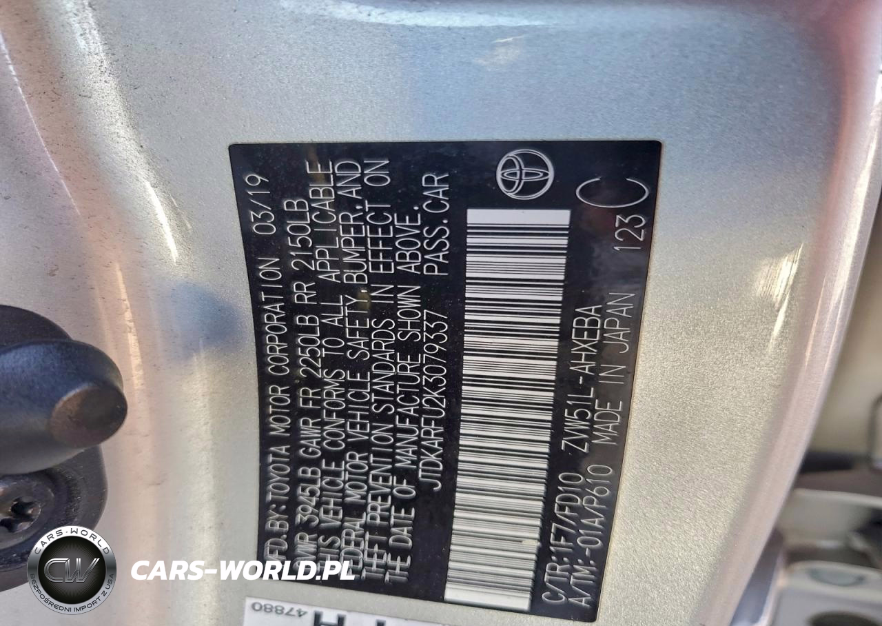 2019 Toyota Prius VIN:JTDKARFU2K3079337 - 13