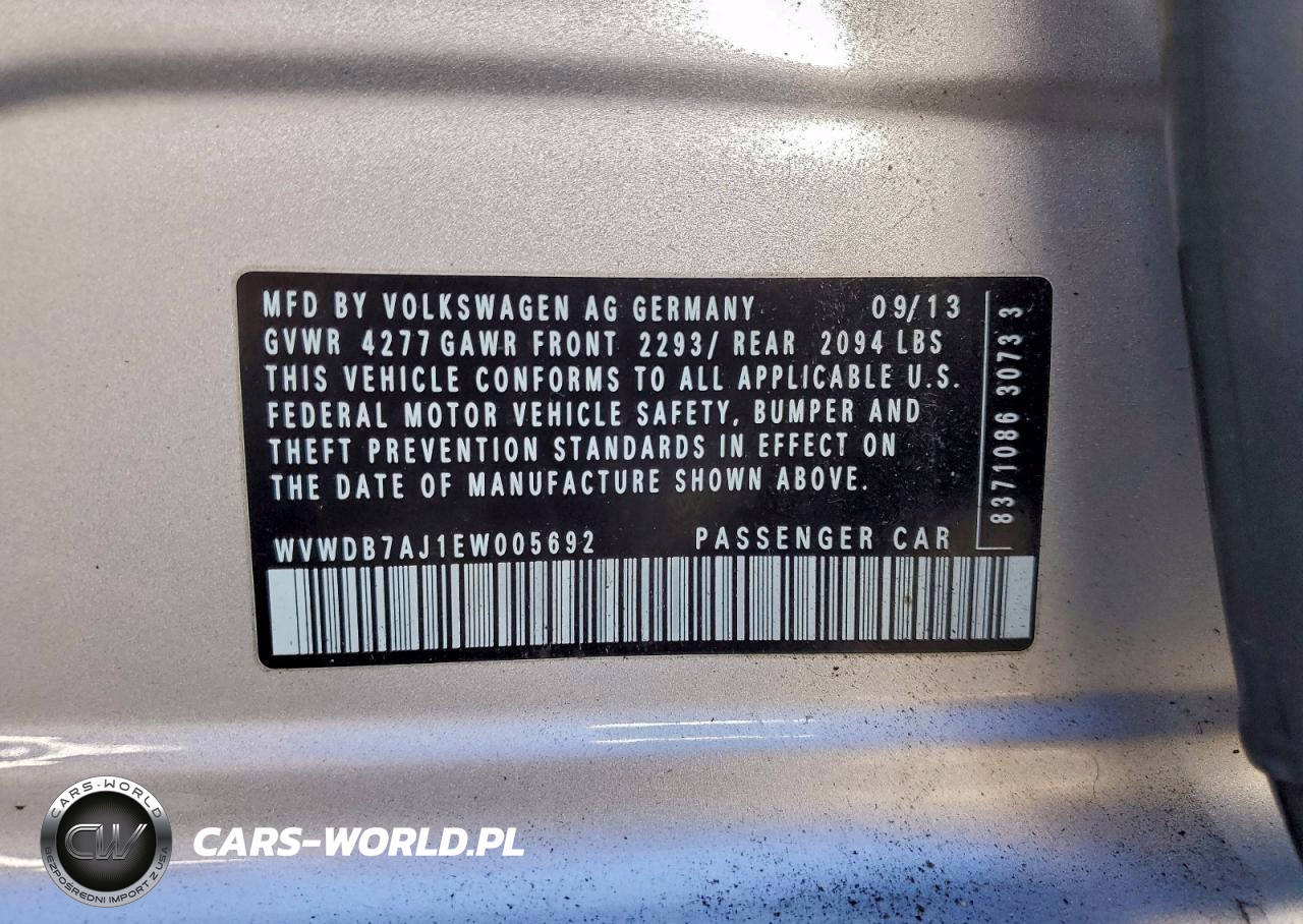 2014 Volkswagen Golf VIN:WVWDB7AJ1EW005692 - 12