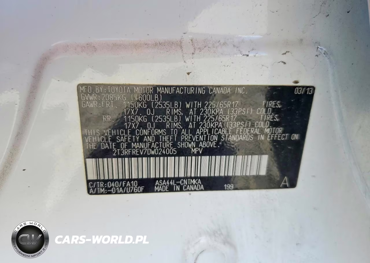 2013 Toyota Rav4 Xle VIN:2T3RFREV7DW024005 - 14